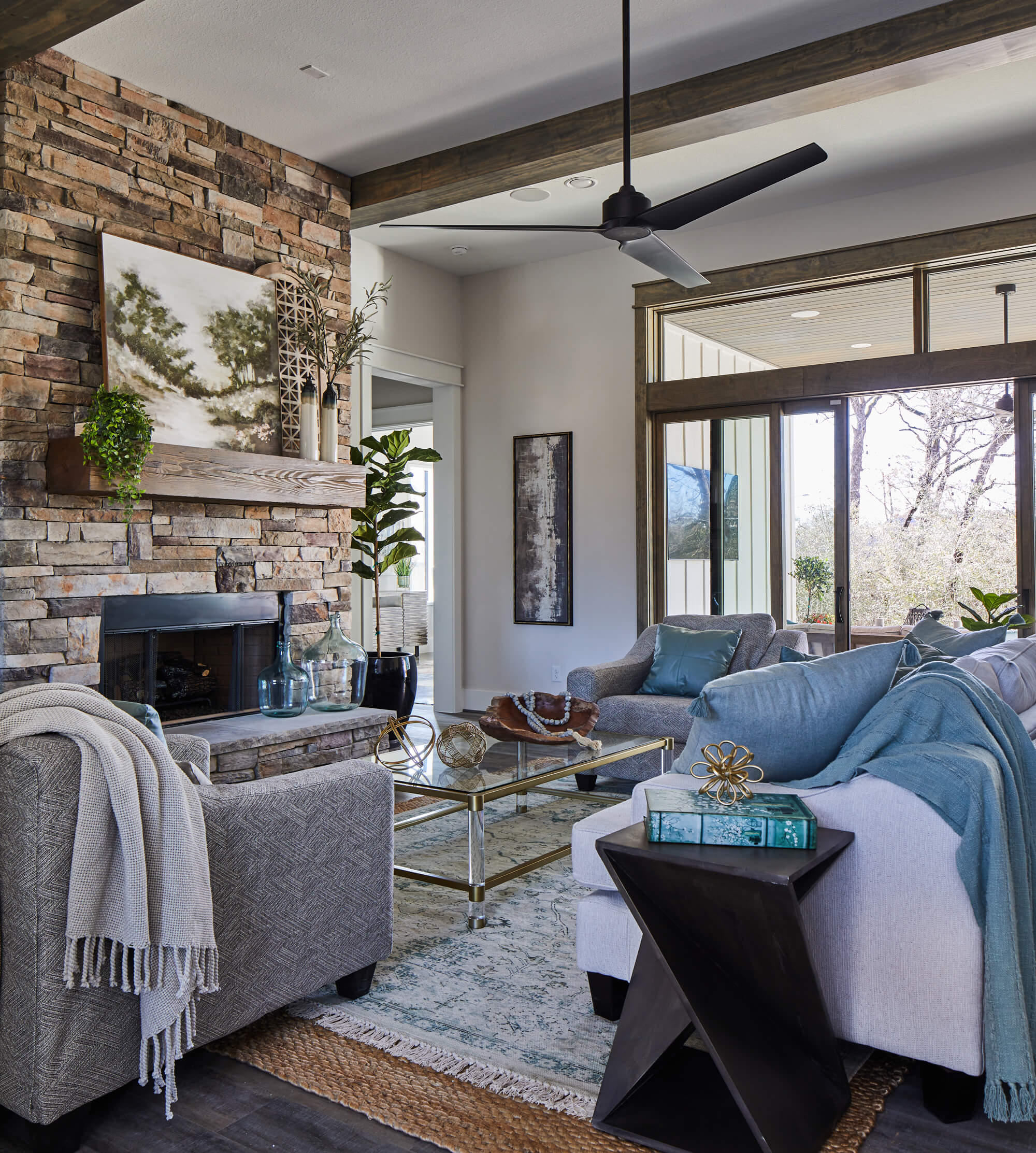 Kurk Homes Southern Living Showcase Home Brazos Bend Home Fireplace
