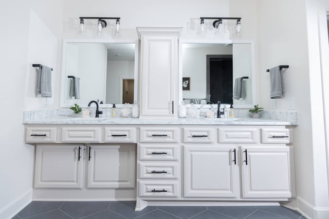 Master bathroom custom cabinets