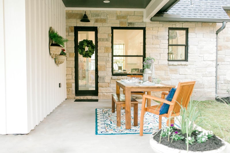 Outdoor table on patio