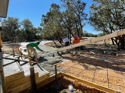 Pouring driveway