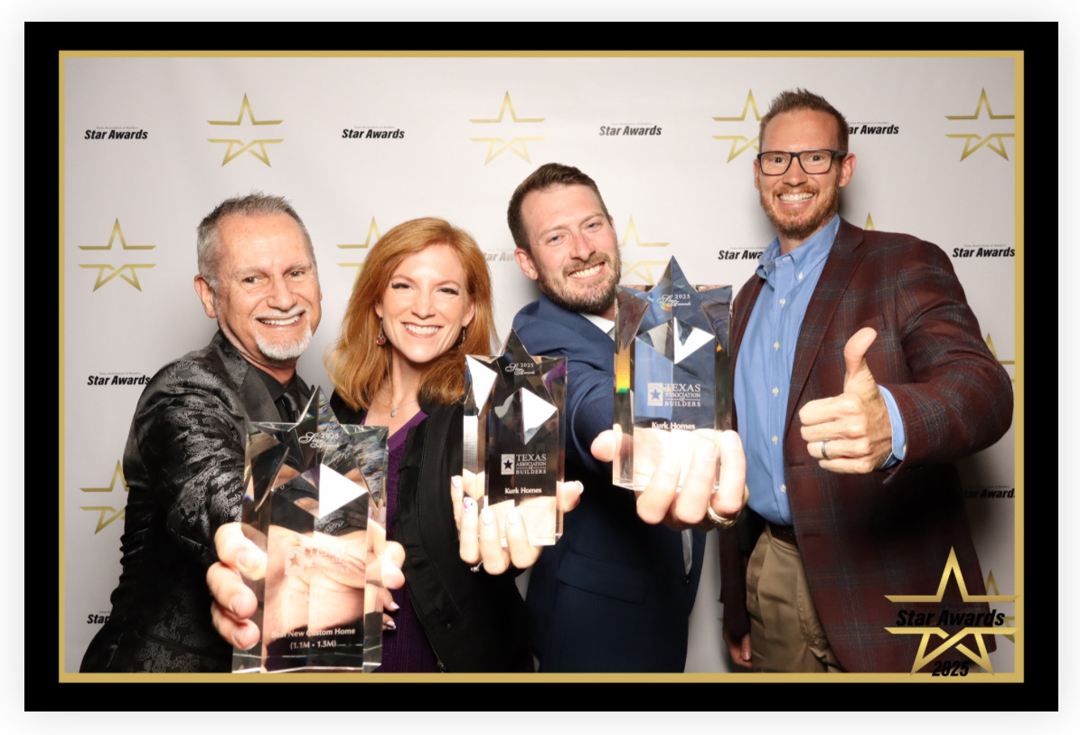 Kurk Homes Celebrates Triple Win at the 2025 Texas Association of Builders Star Awards